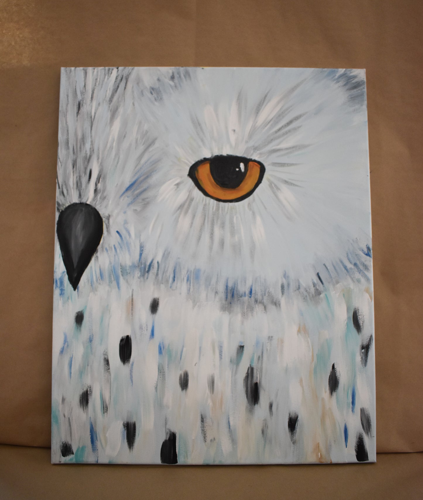 #47 Snow Owl Painted Canvas