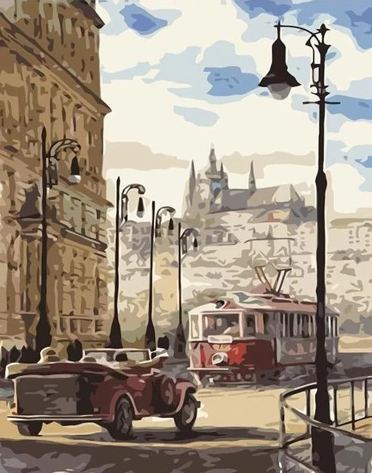 Nostalgic City View Paint By Number Kit