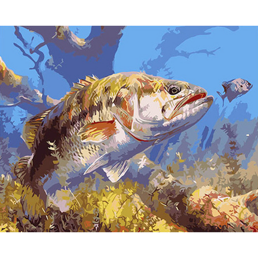 Frame By Digital Painting Animal Fish Acrylic Paint Hand-painted Kit Canvas Painting Unique Gift Home Wall Decoration