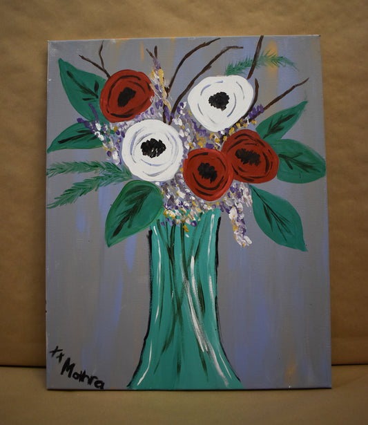 #12 Bouquet Painted Canvas