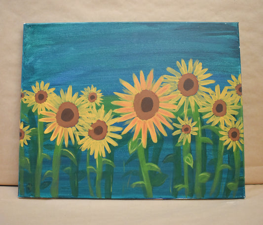 #14 Sunflowers Painted Canvas