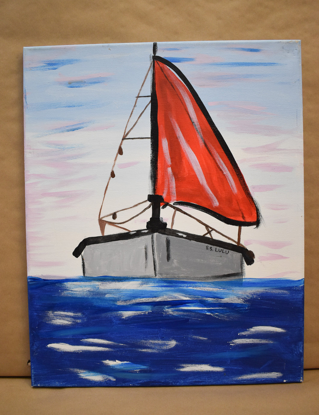 #19 Sailboat Painted Canvas