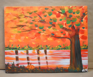 #22 Fall Landscape Painted Canvas