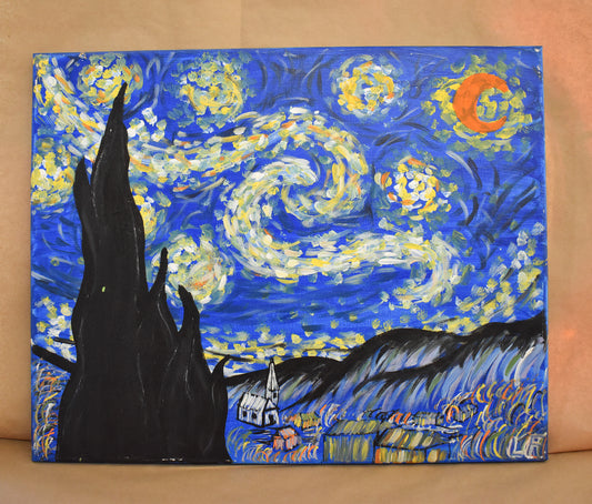 #27 Starry Night Painted Canvas