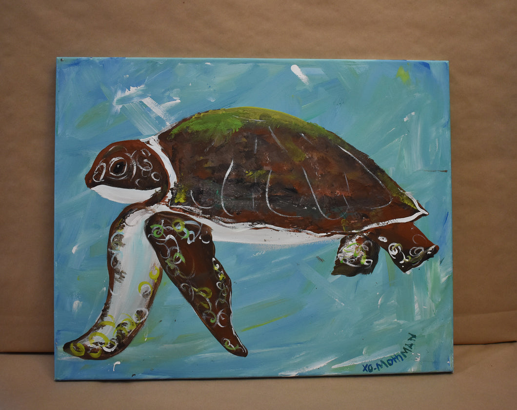 #2 Sea Turtle Painted Canvas