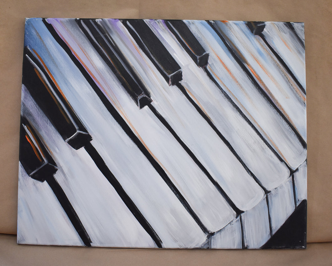 #33 Piano Keys Painted Canvas