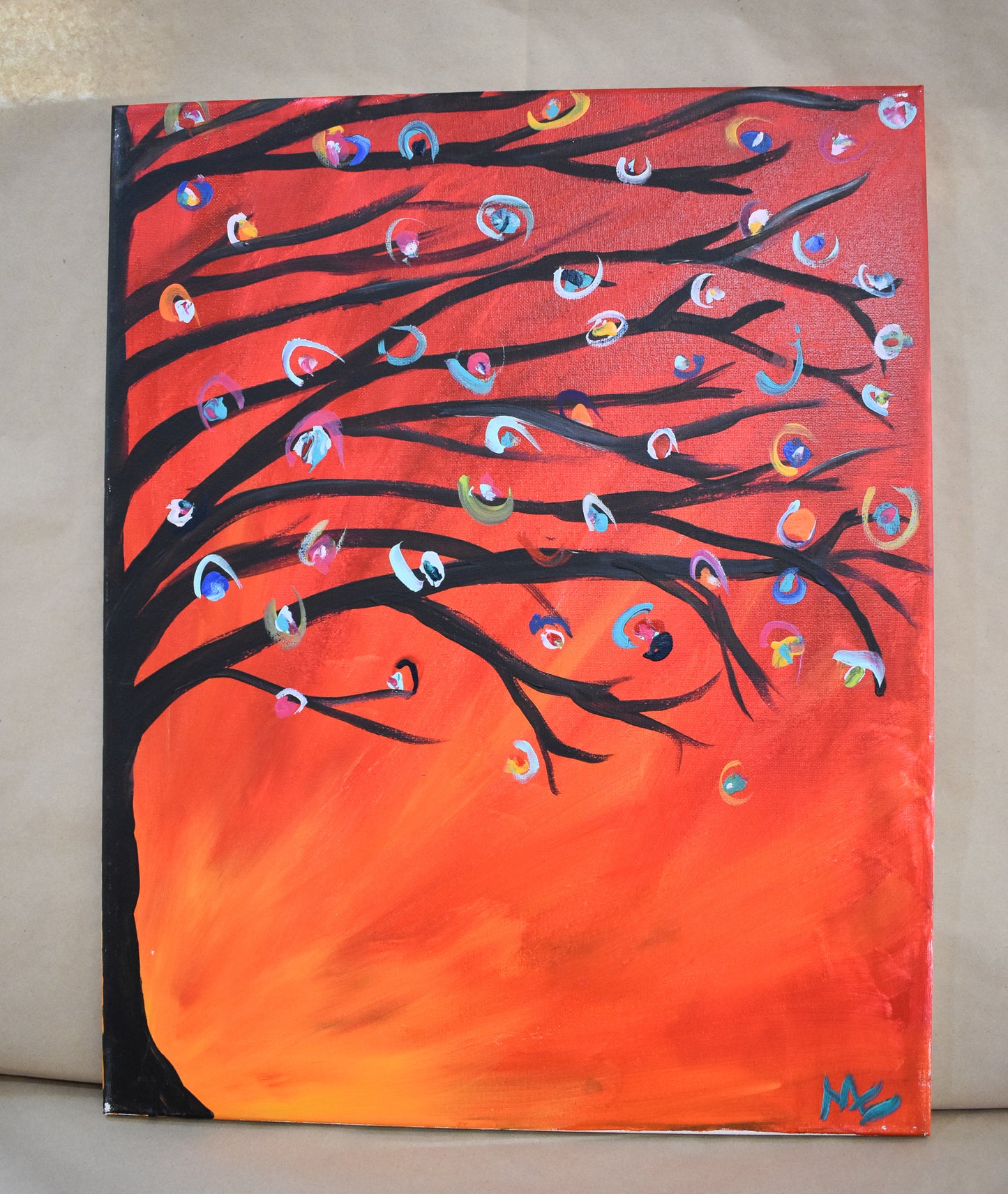 #34 Tree Painted Canvas