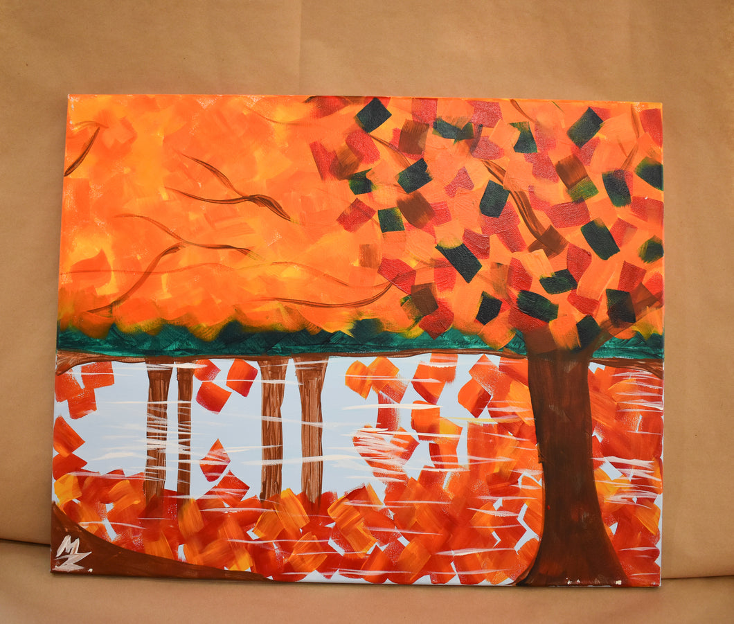#35 Fall Landscape Painted Canvas