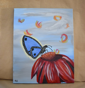 #43 Coneflower Painted Canvas