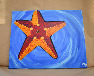 #46 Starfish Painted Canvas