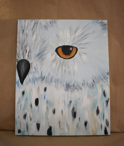 #47 Snow Owl Painted Canvas