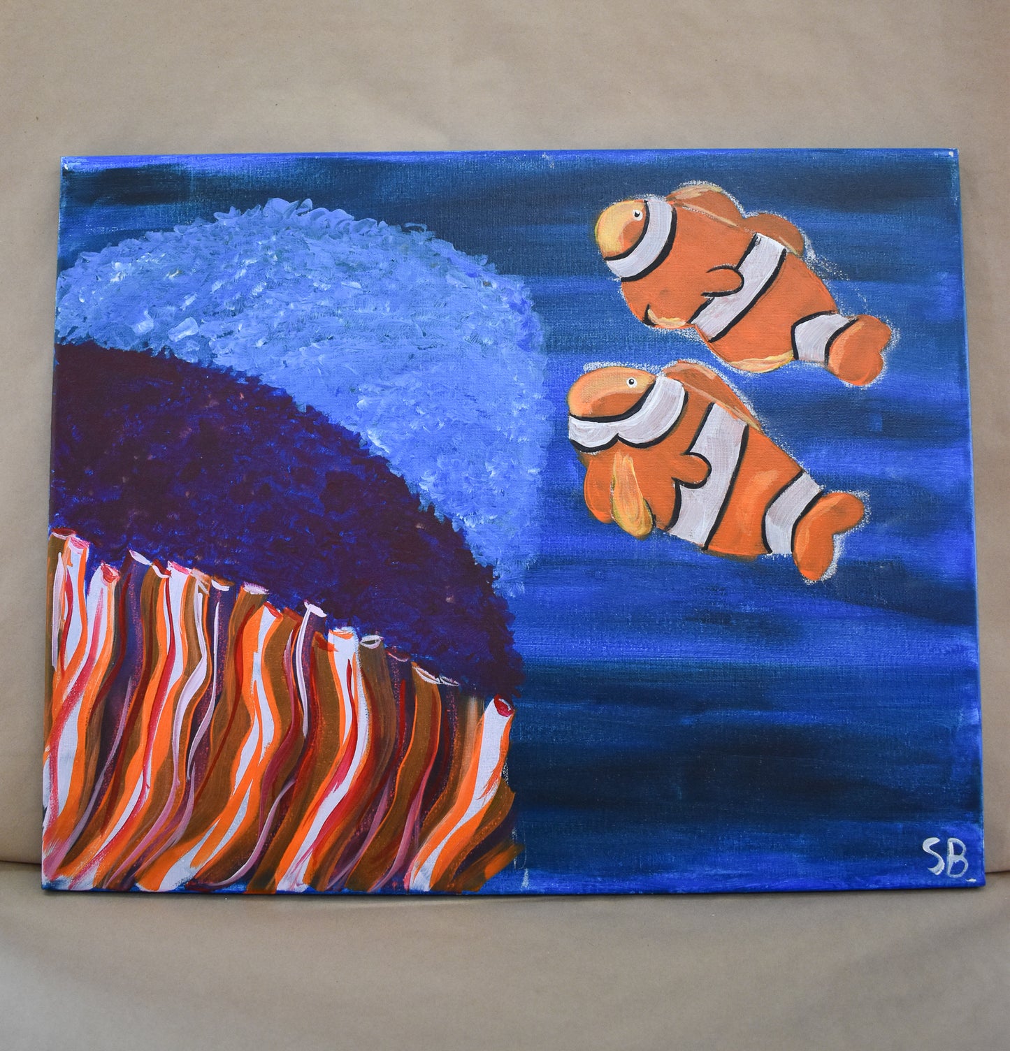 #55 Clownfish Painted Canvas