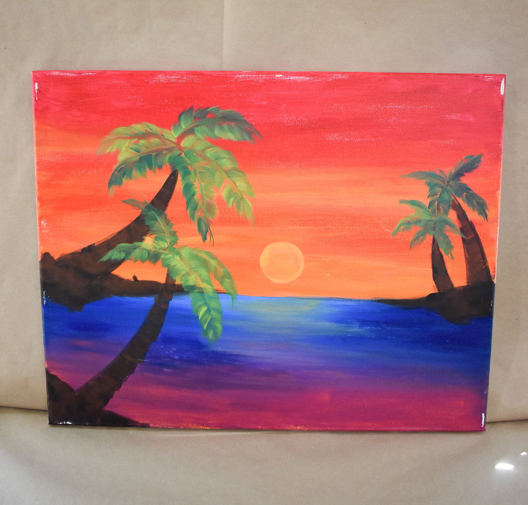 #60 Sunset Painted Canvas