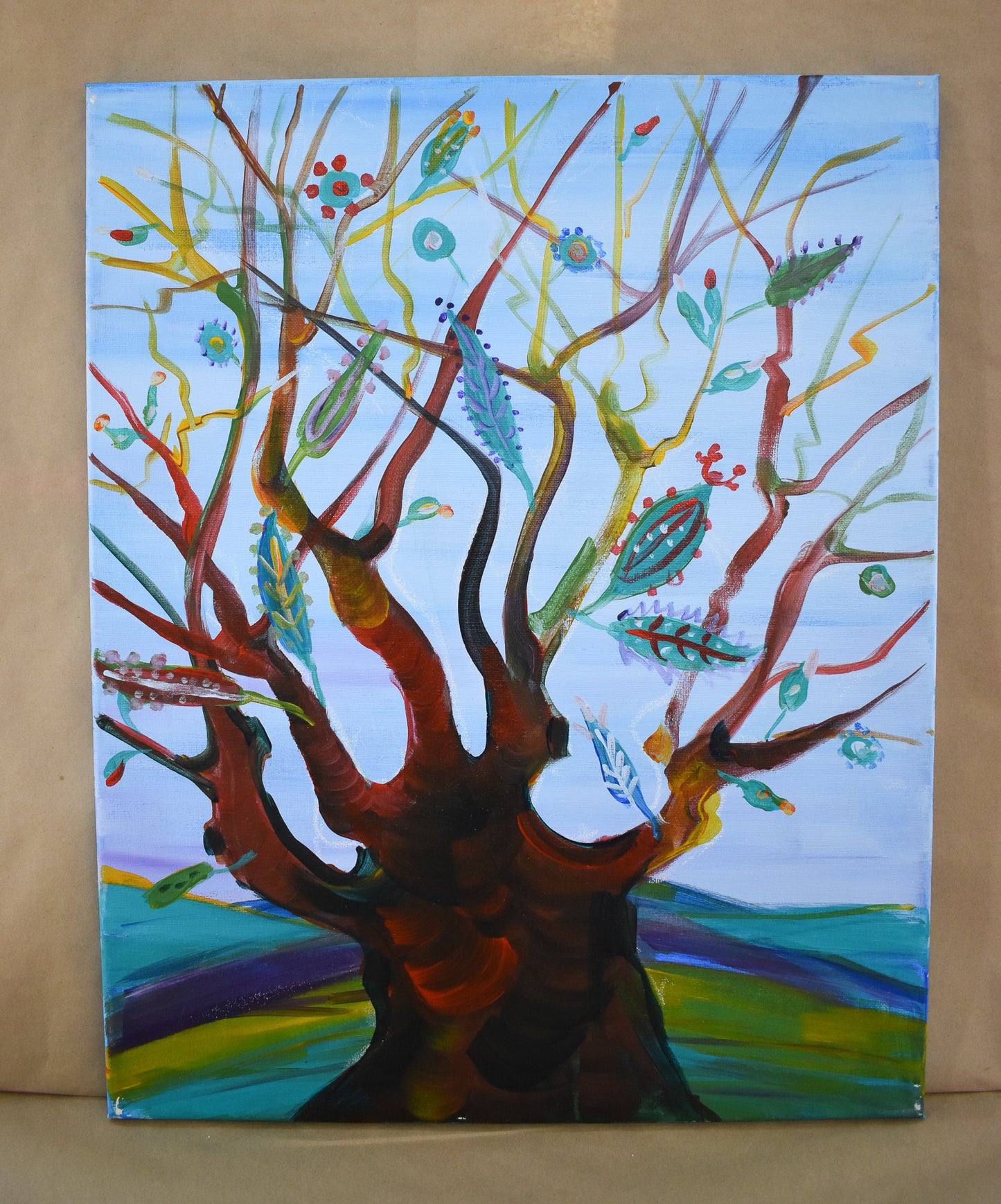 #62 Tree Painted Canvas