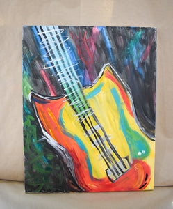 #64 Guitar Electric Painted Canvas