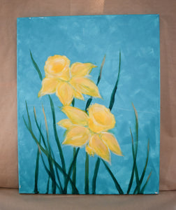 #65 Flowers Painted Canvas
