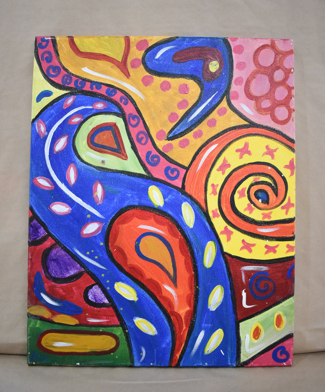 #74 Paisley Painted Canvas