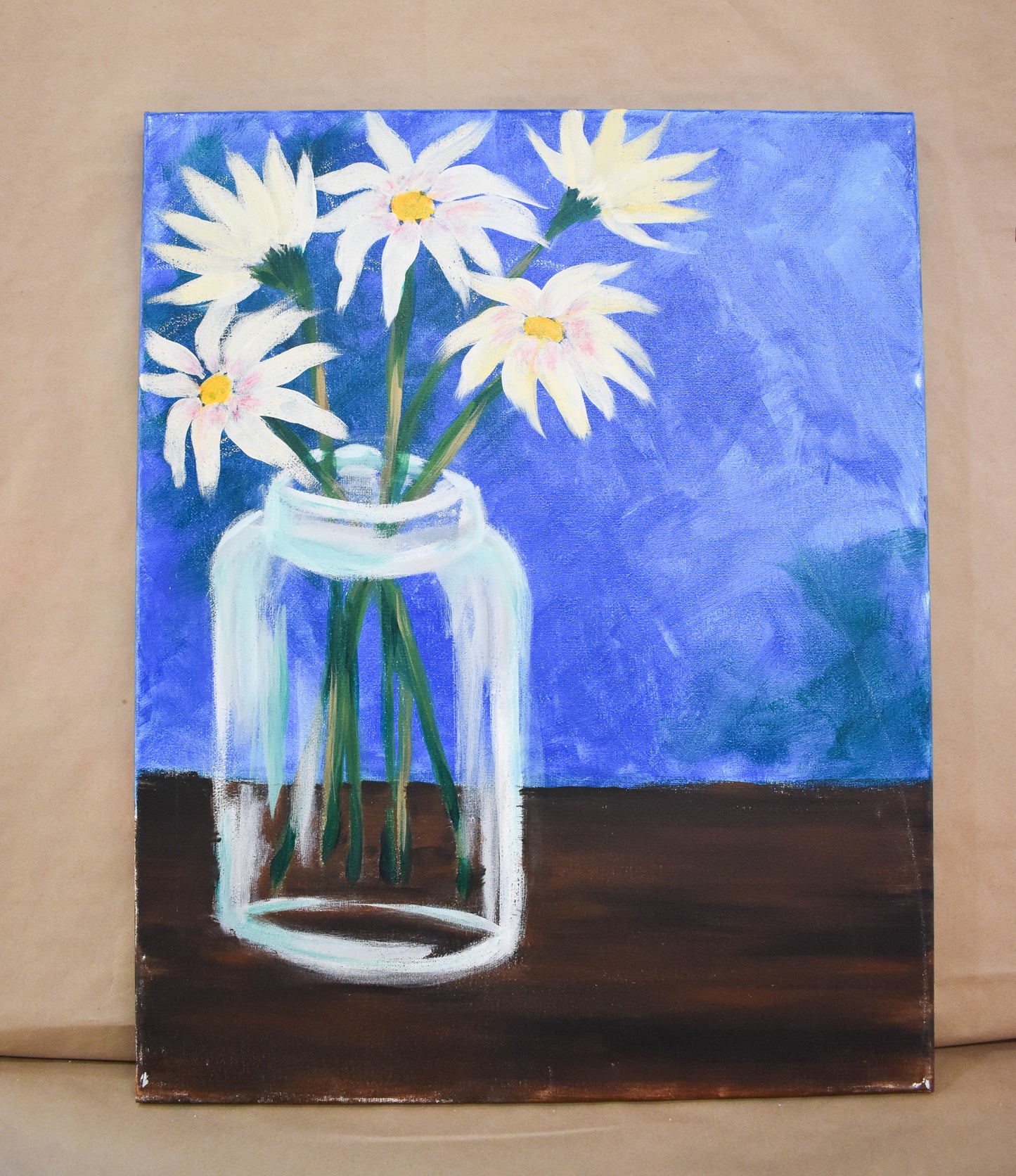 #75 Daisies Painted Canvas