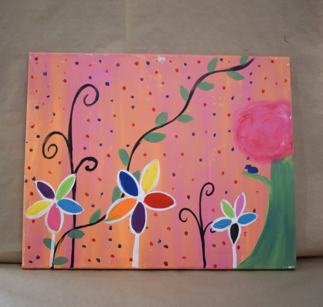 #80 Flowers Painted Canvas