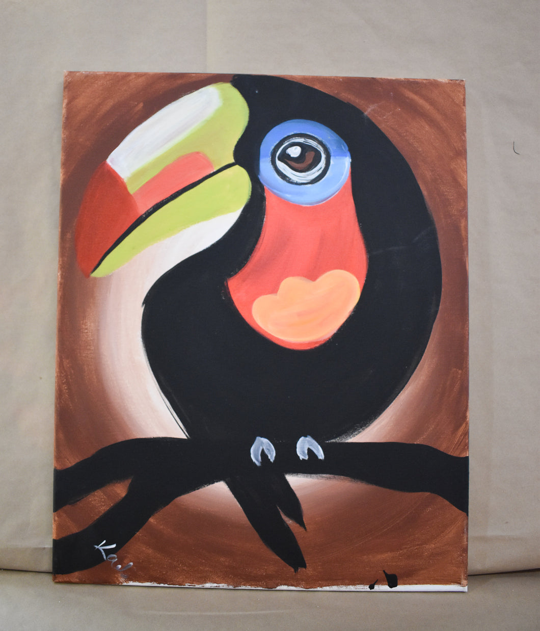 #82 Toucan Painted Canvas