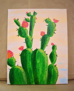 #86 Cactus Painted Canvas