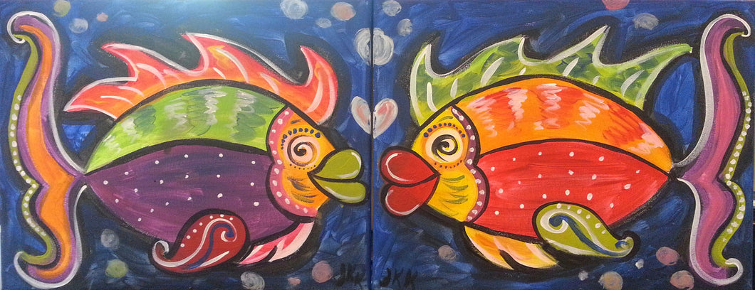 Fishy Couple Paint Kit (8x10 or 11x14)