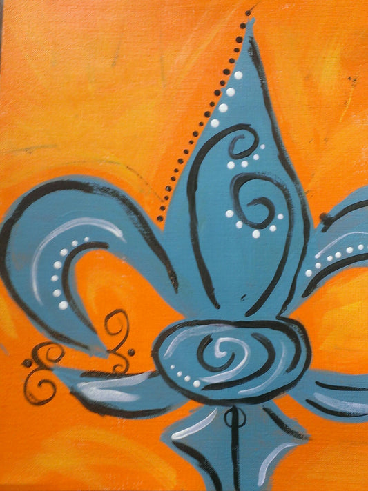 Fleur De Lis Blue Paint Kit (8x10 or 11x14)