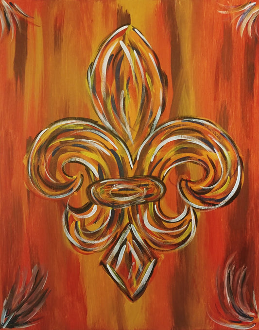 Fleur De Lis Red Paint Kit (8x10 or 11x14)