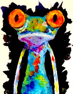 Frog On Black Paint Kit (8x10 or 11x14)