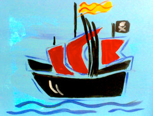 Pirate Ship On Sea Paint Kit (8x10 or 11x14)