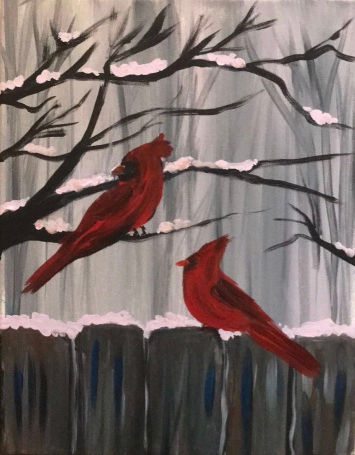 Red Cardinals Paint Kit (8x10 or 11x14)