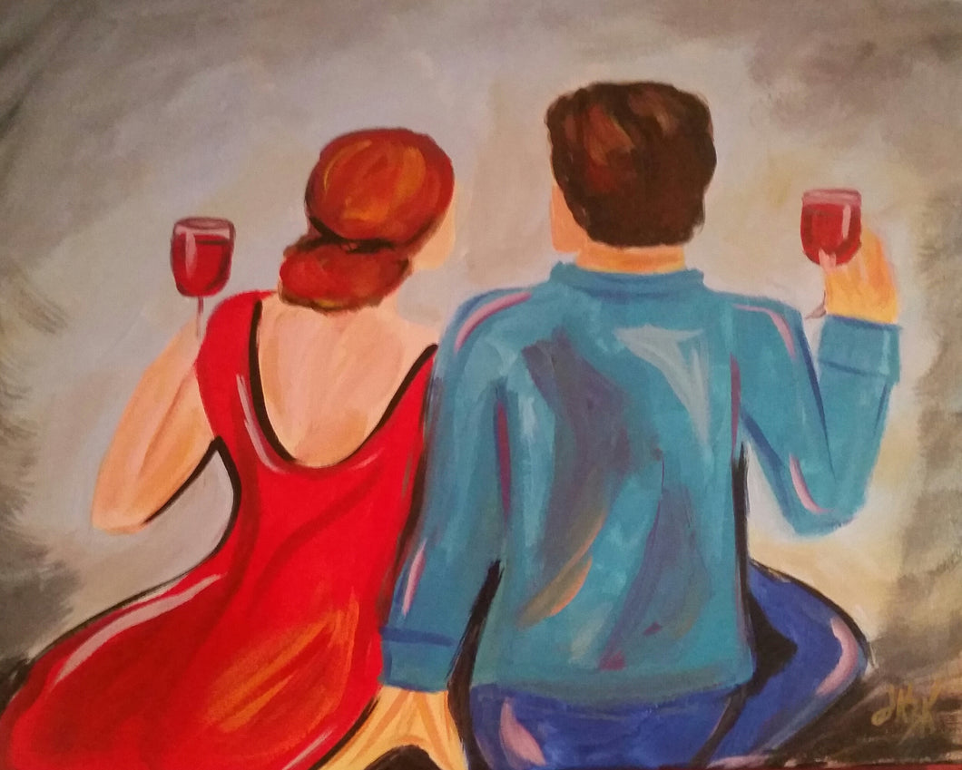 Together With Wine Paint Kit (8x10 or 11x14)