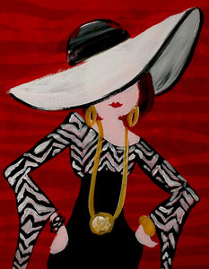 Zebra Girl Paint Kit (8x10 or 11x14)